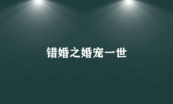 错婚之婚宠一世