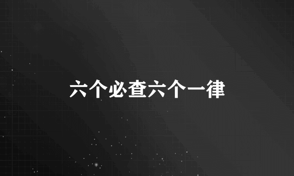 六个必查六个一律