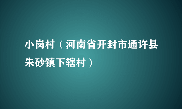 小岗村（河南省开封市通许县朱砂镇下辖村）