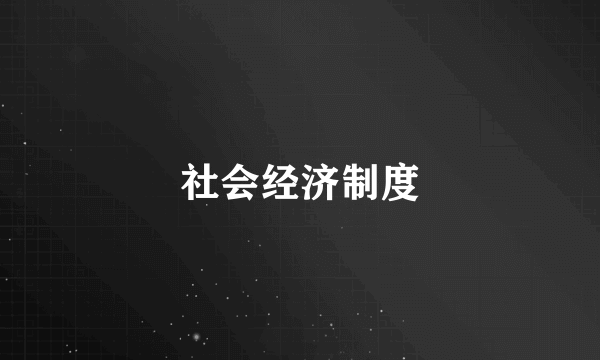 社会经济制度
