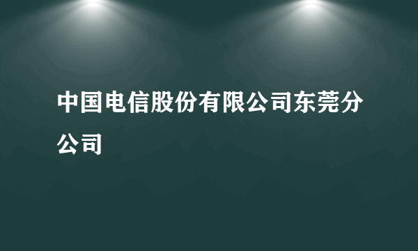 中国电信股份有限公司东莞分公司
