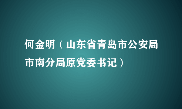何金明（山东省青岛市公安局市南分局原党委书记）