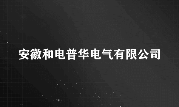 安徽和电普华电气有限公司