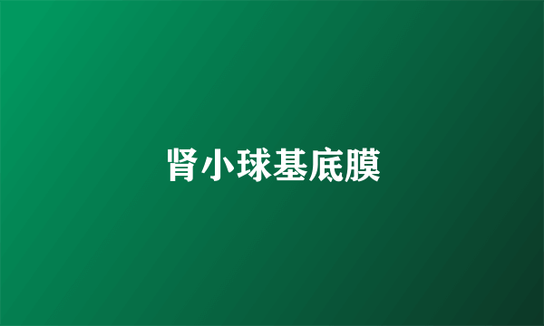 肾小球基底膜