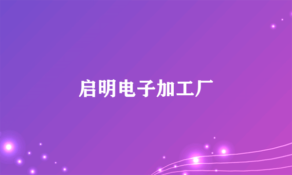 启明电子加工厂