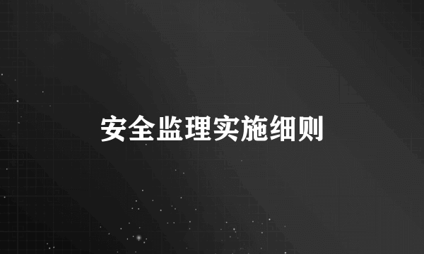 安全监理实施细则