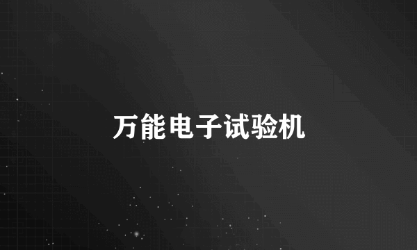 万能电子试验机