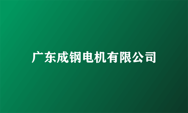 广东成钢电机有限公司