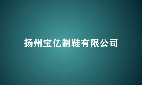 扬州宝亿制鞋有限公司