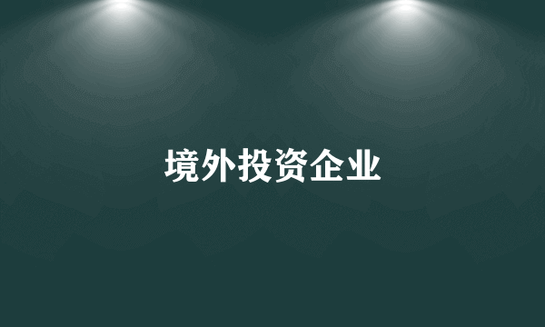 境外投资企业