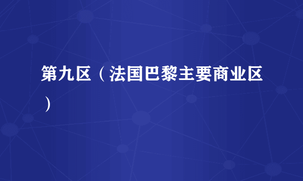第九区（法国巴黎主要商业区）