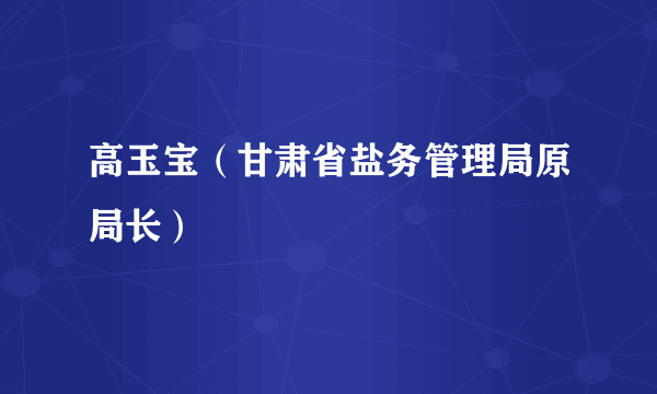高玉宝（甘肃省盐务管理局原局长）