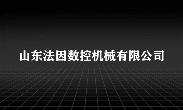 山东法因数控机械有限公司