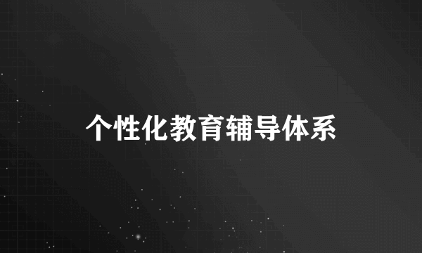 个性化教育辅导体系