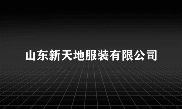 山东新天地服装有限公司