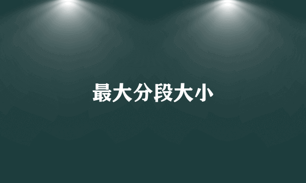 最大分段大小