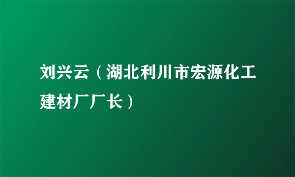 刘兴云（湖北利川市宏源化工建材厂厂长）