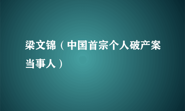 梁文锦（中国首宗个人破产案当事人）
