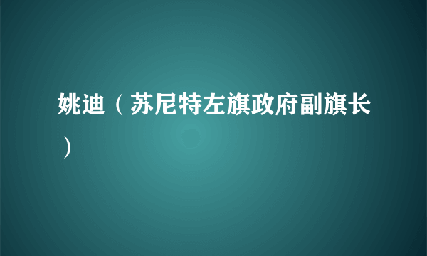 姚迪（苏尼特左旗政府副旗长）