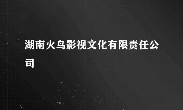 湖南火鸟影视文化有限责任公司