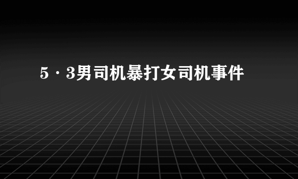 5·3男司机暴打女司机事件