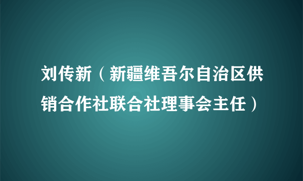 刘传新（新疆维吾尔自治区供销合作社联合社理事会主任）