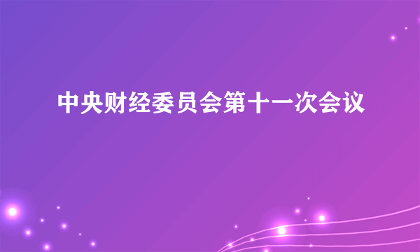 中央财经委员会第十一次会议