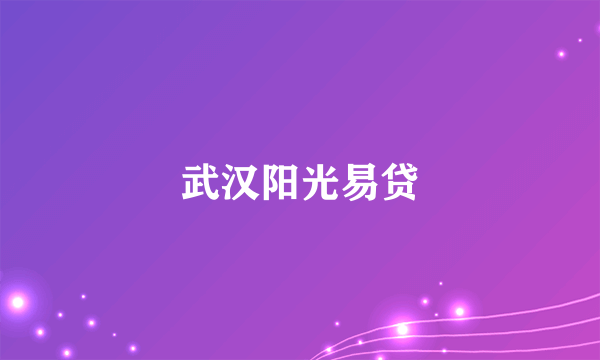 武汉阳光易贷