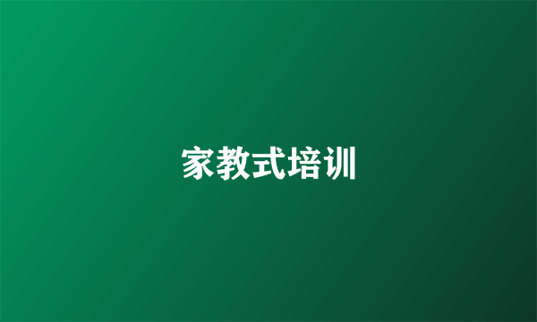 家教式培训