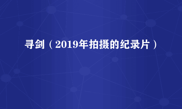 寻剑（2019年拍摄的纪录片）