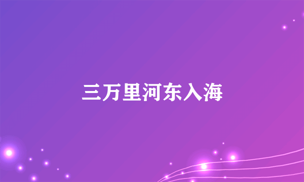 三万里河东入海