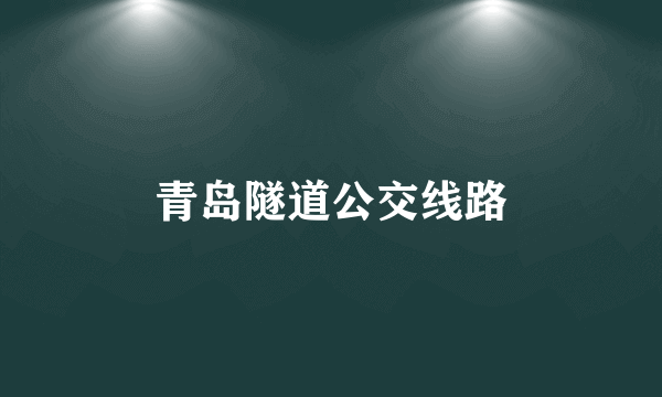 青岛隧道公交线路