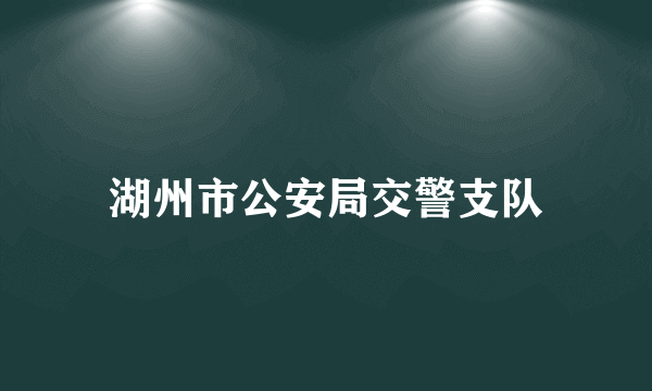 湖州市公安局交警支队