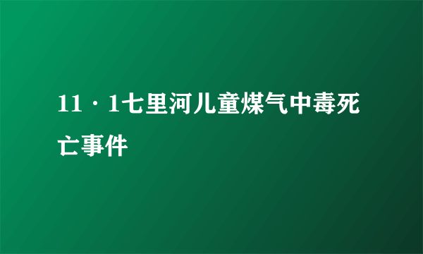 11·1七里河儿童煤气中毒死亡事件