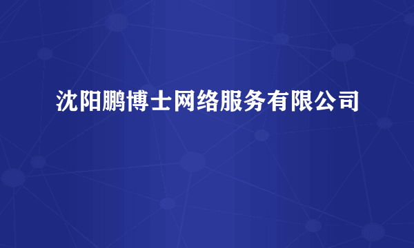 沈阳鹏博士网络服务有限公司