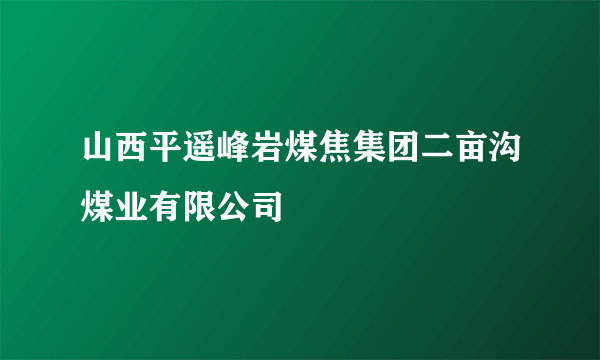 山西平遥峰岩煤焦集团二亩沟煤业有限公司