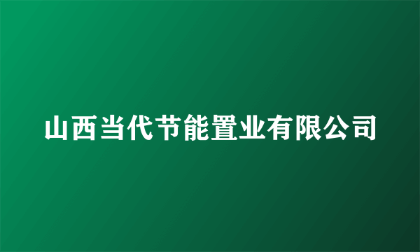 山西当代节能置业有限公司