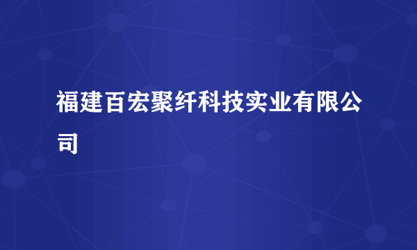 福建百宏聚纤科技实业有限公司