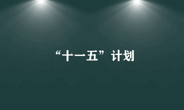 “十一五”计划