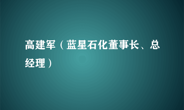 高建军（蓝星石化董事长、总经理）