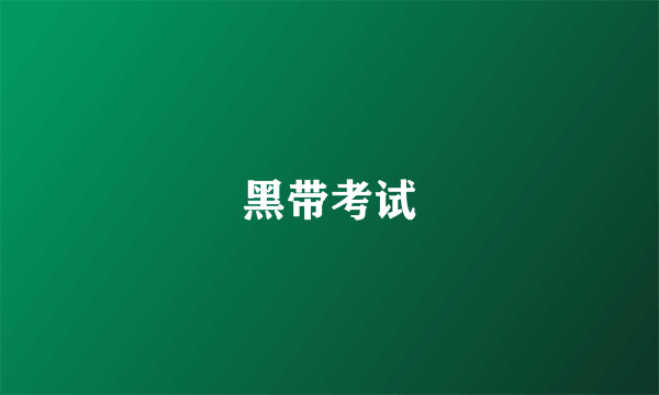 黑带考试