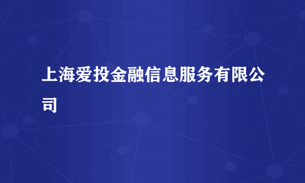 上海爱投金融信息服务有限公司