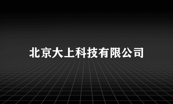 北京大上科技有限公司