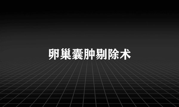 卵巢囊肿剔除术