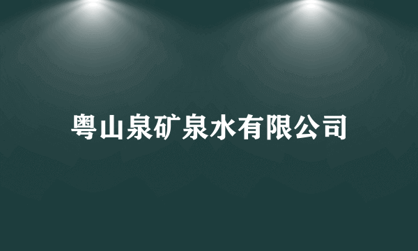 粤山泉矿泉水有限公司