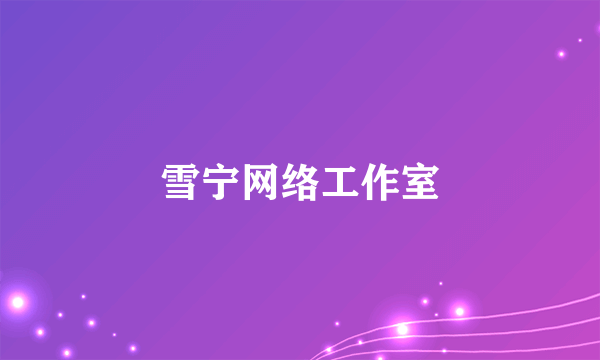 雪宁网络工作室