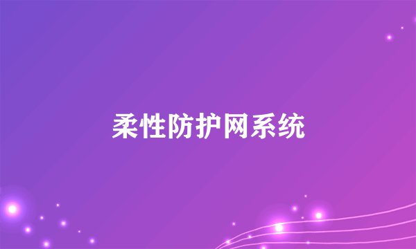 柔性防护网系统