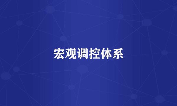 宏观调控体系