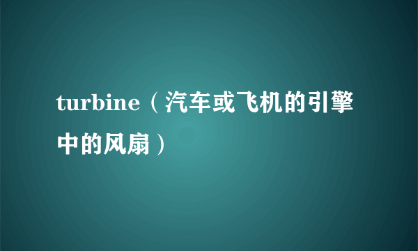 turbine（汽车或飞机的引擎中的风扇）