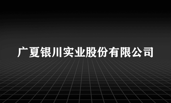 广夏银川实业股份有限公司